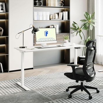 Elektrický nastaviteľný stôl QB2W-1670-EUV1, 160 x 70 cm, biely - N