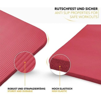 Fitness podložka na jógu, 185 x 60 x 1,5 cm, červená - N