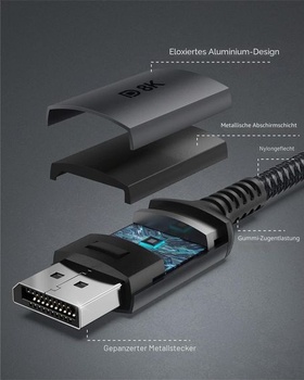 Kábel Stúti USB-C DisplayPort 1.4 8K @ 60Hz 4K @ 144Hz / 120Hz 5K @ 60Hz 2K @ 240Hz Thunderbolt 3 na