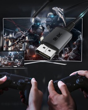 Kábel Stúti USB-C DisplayPort 1.4 8K @ 60Hz 4K @ 144Hz / 120Hz 5K @ 60Hz 2K @ 240Hz Thunderbolt 3 na