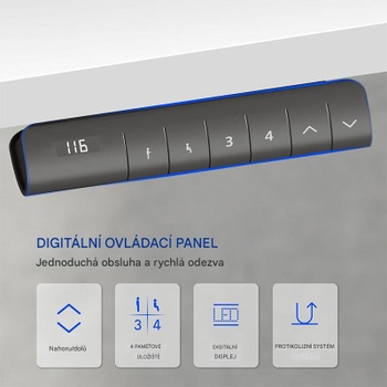 Výškovo nastaviteľný stôl EC5S-Lite-EU, bez dosky, šedý - N