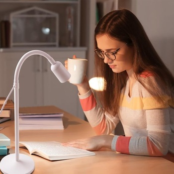 LED stolná lampa, stmievateľná USB – flexibilná čítacia lampa s 3 farebnými režimami a funkciou pamäte,