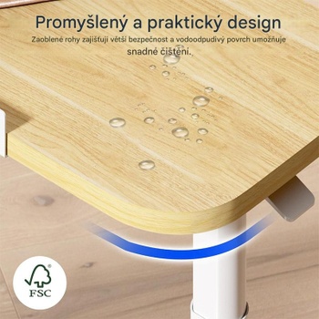 Stolík s výškovo nastaviteľným otočným podnosom H5M-6040-EU, javor/biely - N