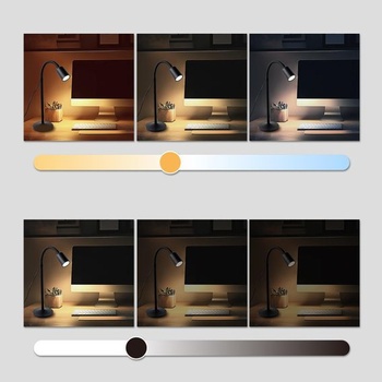 LED stolná lampa, stmievateľná USB – flexibilná čítacia lampa s 3 farebnými režimami a funkciou pamäte,