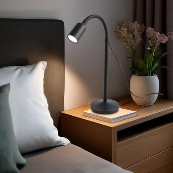 LED stolná lampa, stmievateľná USB – flexibilná čítacia lampa s 3 farebnými režimami a funkciou pamäte,