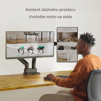Duálny držiak monitora P1.07.006, max 35-palcový - N
