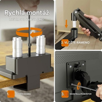 Duálny držiak monitora P1.07.006, max 35-palcový - N