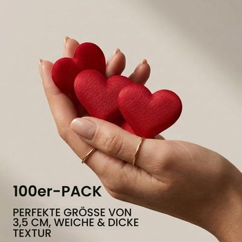 Dekoratívne srdiečka v tvare srdca, 100 kusov, 3,5 cm, červená, na Valentína, zásnubné a svadobné