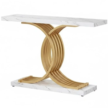 Konzolový stolík HOGA-F1676, 96,9 x 29,8 x 81,4 cm, mramor,…