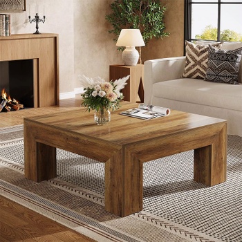 Konferenčný stolík HOGA-RY0337, 94,4 x 94,4 x 49,7 cm, hnedý - N
