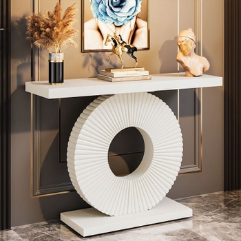 Konzolový stolík HOGA-J0185X, 100 x 30 x 79 cm, biely - N