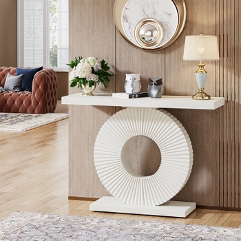 Konzolový stolík HOGA-J0185X, 100 x 30 x 79 cm, biely - N