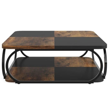 Konferenčný stolík HOGA-C0844, 94 cm, čierno / hnedý - N