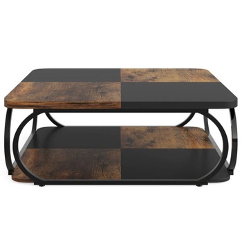 Konferenčný stolík HOGA-C0844, 94 cm, čierno / hnedý - N
