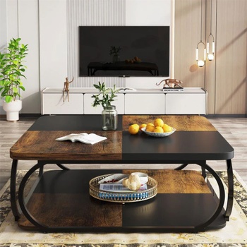 Konferenčný stolík HOGA-C0844, 94 cm, čierno / hnedý - N