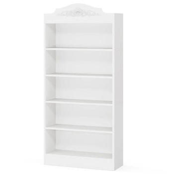 5poschodový botník HOGA-RY0056, 29,8 x 81,5 x 183,8 cm, biely - N