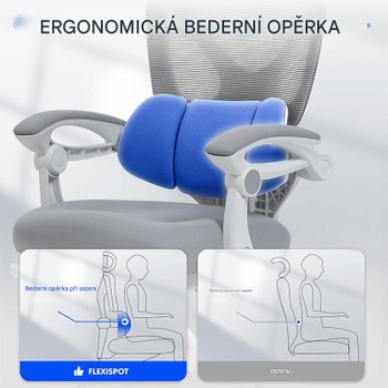 Ergonomická kancelárska stolička OC4WG, sklápanie 135 °, šedo / biela - N
