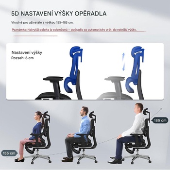 Ergonomická kancelárska stolička C7DG-Lite-Pro-V2, tmavo šedá - N