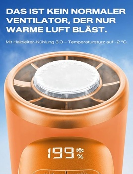 Ručný ventilátor MAGIC JOHN Mini s chladením (oranžový)