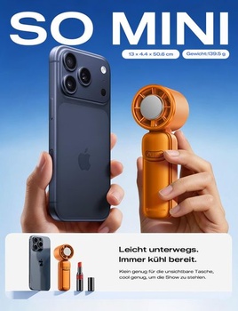 Ručný ventilátor MAGIC JOHN Mini s chladením (oranžový)