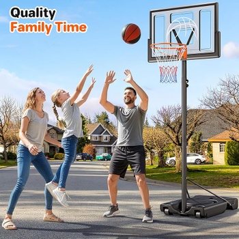 Vonkajší nastaviteľný basketbalový kôš M021A-2, prenosný, čierny - N