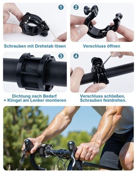 Zvonček na bicykel, inovatívny mini zvonček z hliníkovej zliatiny s hlasitosťou 110 dB pre bicykle,