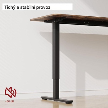 Výškovo nastaviteľný stôl FQ1D-1260-EU, 120 x 60 cm, čierno / hnedý - N