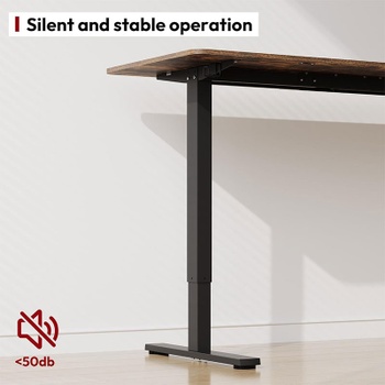 Výškovo nastaviteľný stôl FQ1D-1260-EU, 120 x 60 cm, čierno / hnedý - N