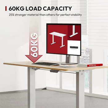 Výškovo nastaviteľný stôl QS1M-1160-EU, 110 x 60 cm, javor/biely - N