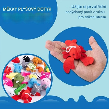 Plyšové morské zvieratká, 24 ks, viacfarebné - N