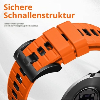 QuickFit kompatibilní s Garmin Fenix 9/8 47mm řemínkem/Fenix 7/6/5/E oranžovo-černý 22mm