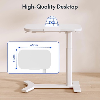 Odkladací stolík H5W-6040-EU, s naklápacou doskou, biely - N