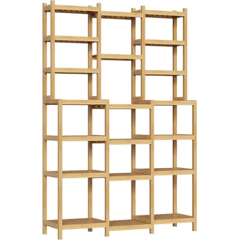 7poschodový úložný regál FBA-030, 105 x 28 x 160,7 cm, bambus - N
