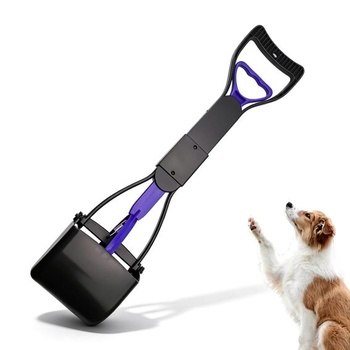 45 cm plastový zberač psích exkrementov, lapač psích exkrementov, čierny, 1