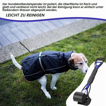 45 cm plastový zberač psích exkrementov, lapač psích exkrementov, čierny, 1