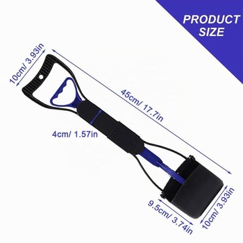 45 cm plastový zberač psích exkrementov, lapač psích exkrementov, čierny, 1