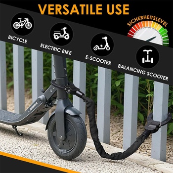 Reťazový zámok na bicykel s kľúčmi TYTA006, 93 cm, čierny - N
