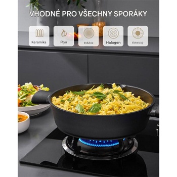 Indukčná panvica s pokrievkou Fadware 11321, 28 cm, 3,8 l, čierna - N