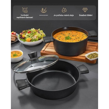 Indukčná panvica s pokrievkou Fadware 11321, 28 cm, 3,8 l, čierna - N