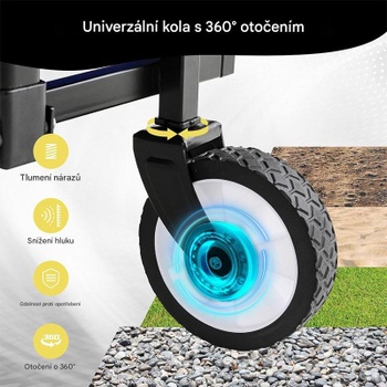 Skladací prepravný vozík YL-45, objem 70 litrov, nosnosť 60 kg, čierny - N
