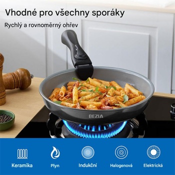 Sada hrncov a panvíc s nepriľnavým povrchom N9113A, 13dielna, čierna - N