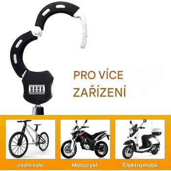 Zámok na bicykel so 4miestnym kódom TYTA007, 92 cm, čierny - N