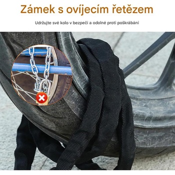 Zámok na bicykel so 4miestnym kódom TYTA007, 92 cm, čierny - N