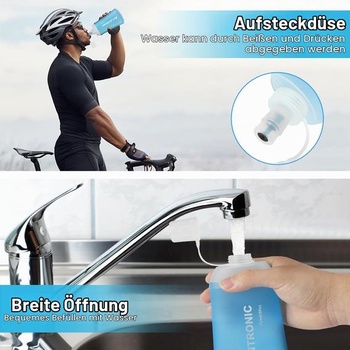 Skladacia fľaša na vodu flintronic TPU, mäkká fľaša 250 ml, bez BPA, športová fľaša na hydratačnú