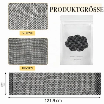 Exfoliačná osuška, antibakteriálna sprchová osuška, 48 extra dlhých sprchových hubičkových žiniek