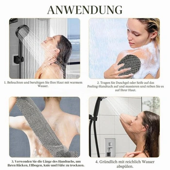 Exfoliačná osuška, antibakteriálna sprchová osuška, 48 extra dlhých sprchových hubičkových žiniek