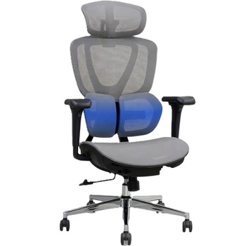 Ergonomická kancelárska stolička C5G-air, 3D opierka hlavy, šedá - N