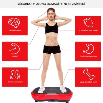Vibračný masážny prístroj YD-1008A, 10 tréningových programov, čierno/červený - N