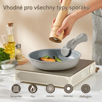 14dílná sada nádobí s poklicí pro indukci N9102IH, šedá - N