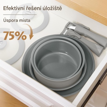 14dílná sada nádobí s poklicí pro indukci N9102IH, šedá - N